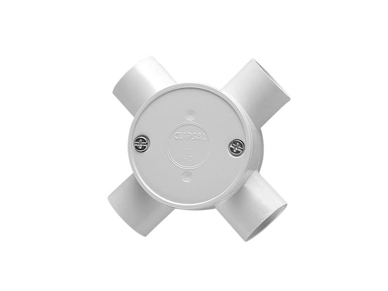 Clipsal 240/20/4 PVC Round Junction Box 4 Way Entry 20mm Grey