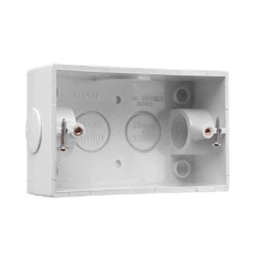 Clipsal 238/25 PVC Rectangular Mounting Box 25mm End Entries White Electric