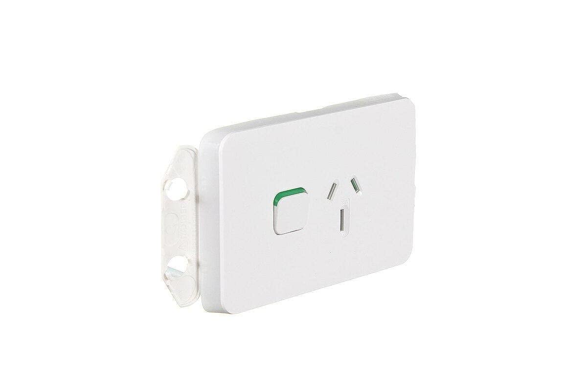 Clipsal 3015/15VW Iconic Single Switch Socket Outlet 15A Vivid White