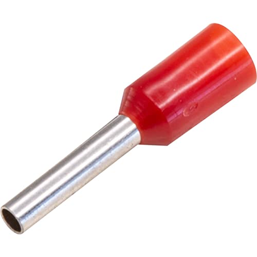 Cabac BLP100 Boot Lace Pin Ferrule Red 1mm - 100 Pack