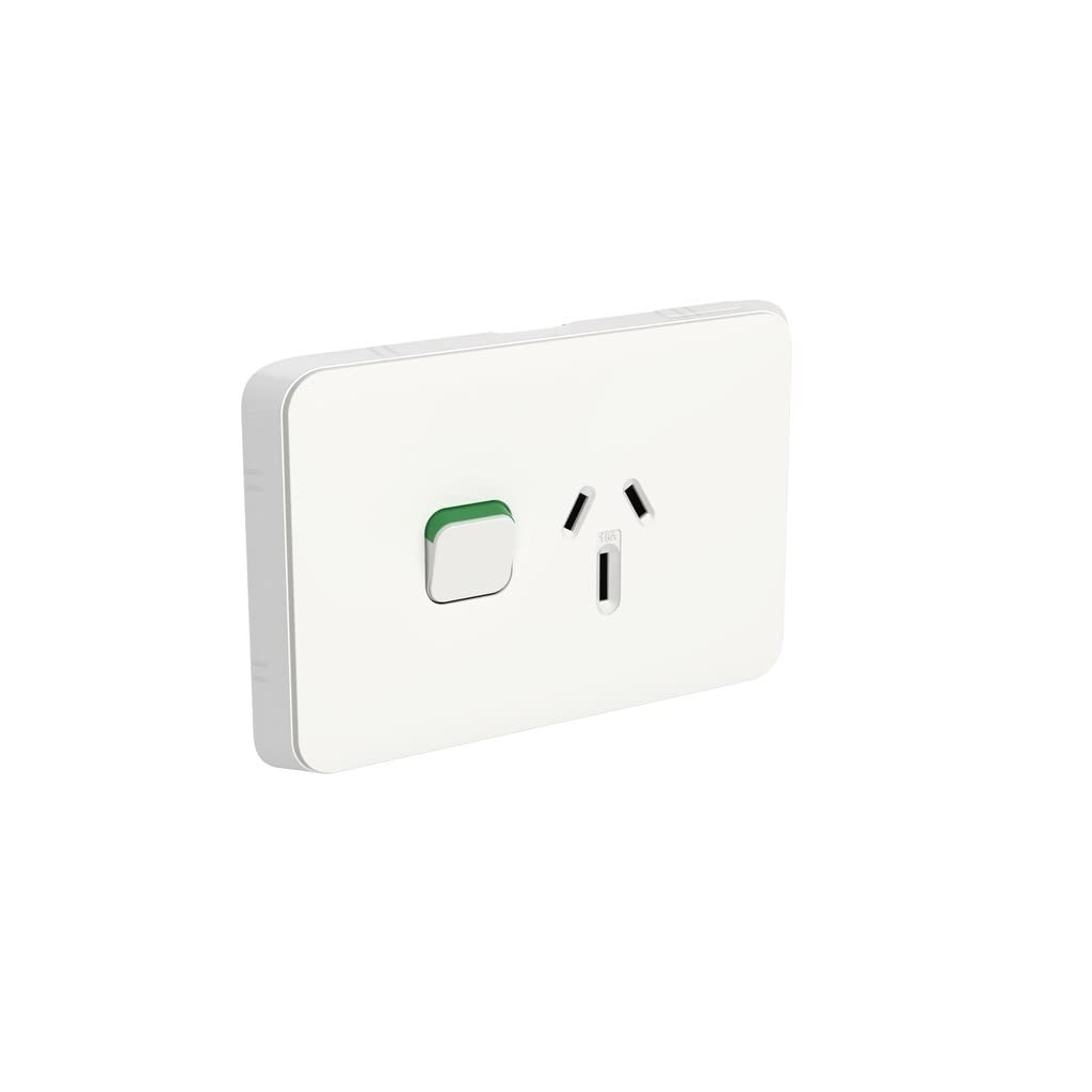 Clipsal 3015/15VW Iconic Single Switch Socket Outlet 15A Vivid White