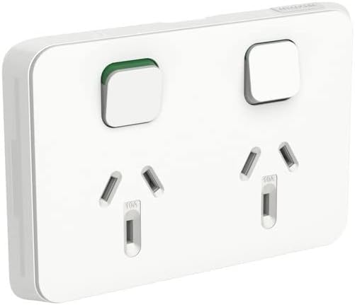 Clipsal Iconic 3025C-VW Double Powerpoint Skin Vivid White (Cover Only)