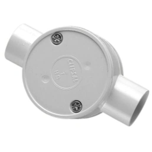 Clipsal 240/25/2 PVC Round Junction Box 2 Way Entry 25mm Grey