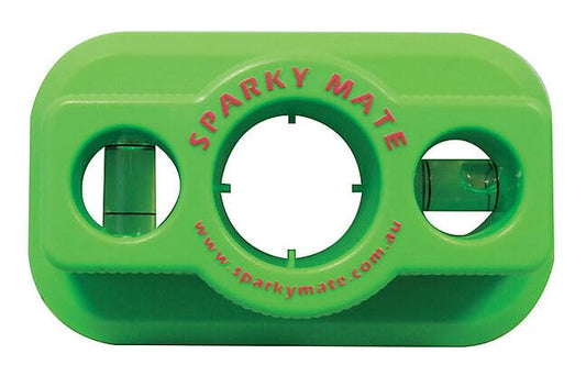 Sparky Mate GPO Cut Out Tool with Built-in Spirit Levels – Green