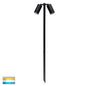 Havit HV1425T Tivah Double Adjustable Garden Spike Spotlight 2 x 5W 12V Tri-Colour Black 1000mm