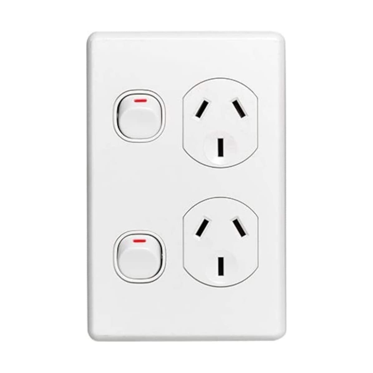 Clipsal C2025V-WE C2000 series twin switch socket outlet 250V 10A, white