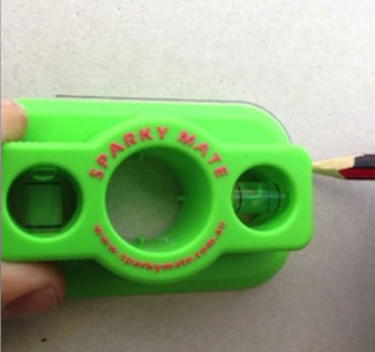 Sparky Mate GPO Cut Out Tool with Built-in Spirit Levels – Green