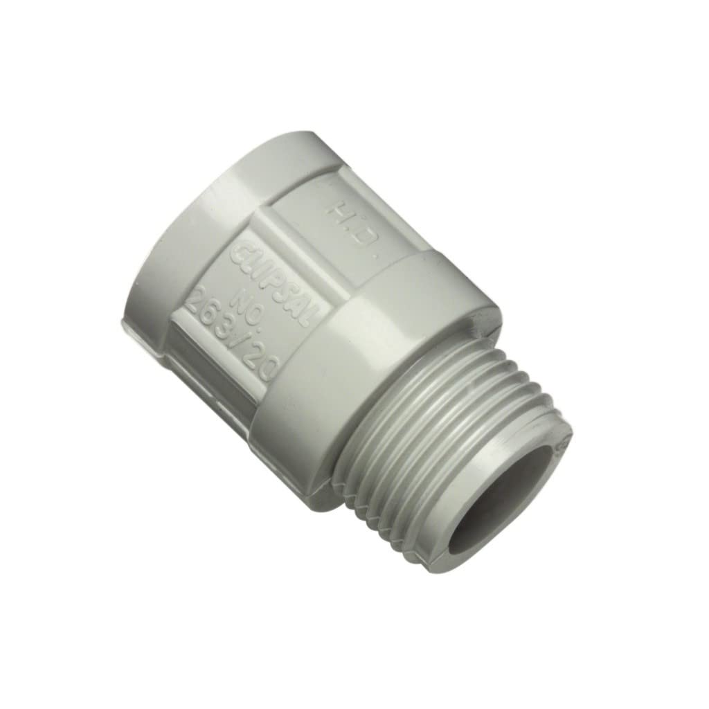 Clipsal 263/32 PVC Plain to Screwed Conduit Adaptor 32mm Grey