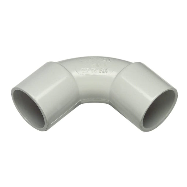 Clipsal 245/20 PVC conduit solid elbow 20mm, grey
