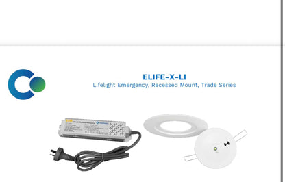 Clevertronics ELIFE-X-LI Lifelight Recessed Emergency Light 1.3W Lithium