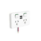 Clipsal 3025USB2-VW Iconic Twin Switched Socket with Dual USB Charger 10A Vivid White