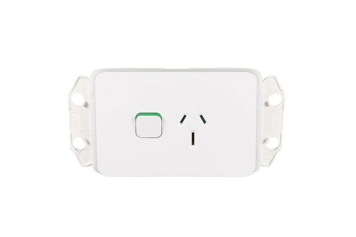 Clipsal 3015/15VW Iconic Single Switch Socket Outlet 15A Vivid White