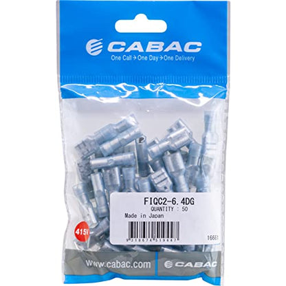 Cabac FIQC2-6.4DG Female Insulated Quick Connect Terminal Blue 6.4mm 1-2.5mm - 50 Pack