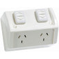 Clipsal WSC227/2/15RG Weatherproof Twin Switched Socket Outlet 15A 250V Resistant Grey
