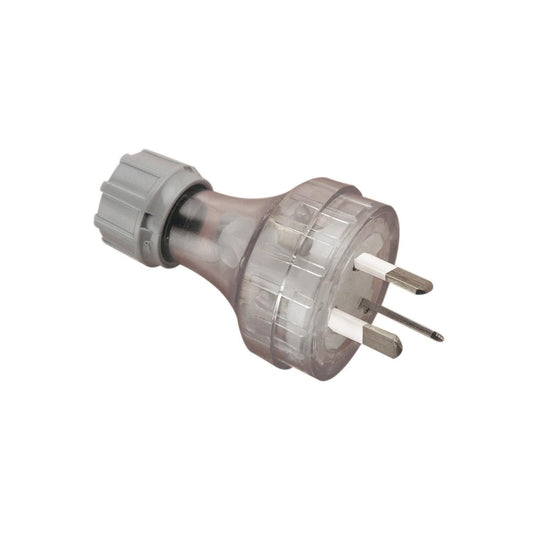 Clipsal 439SXHD-TR Extra Heavy Duty Flexible Straight Plug Top 10A 250V Transparent
