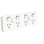 Clipsal 3015/4XXUA-VW Iconic Quad Socket with 2 Extra Switch Positions Less Mechanism 10A Vivid White
