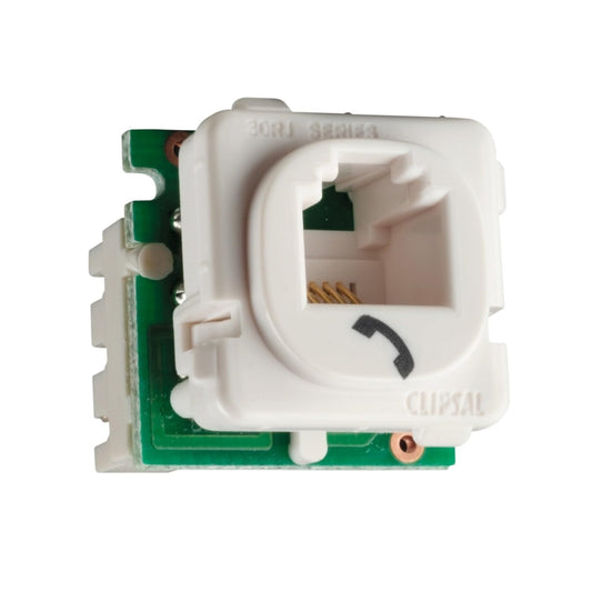 Clipsal 30RJ64SMT-WE 30 Series Telephone Socket Mechanism 6 Way 4 Contact White