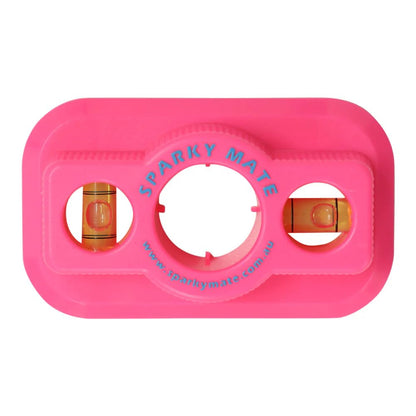 SparkyMate GPO Cut Out Tool with Built-in Spirit Levels – Pink