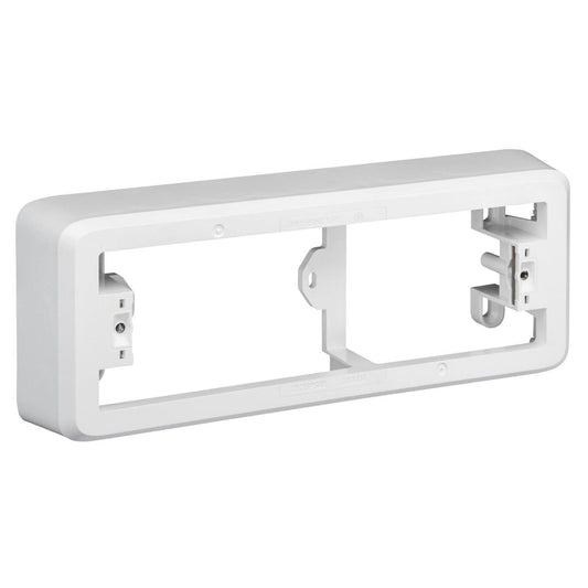 Clipsal 3004M-VW Iconic Quad Socket Mounting Block 2 Gang 38mm Deep Vivid White