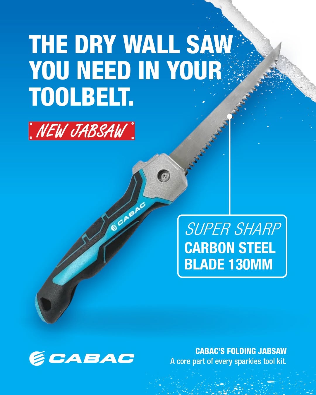 Cabac JABSAW Folding Jab Saw 130mm Plasterboard Drywall Cutting Saw