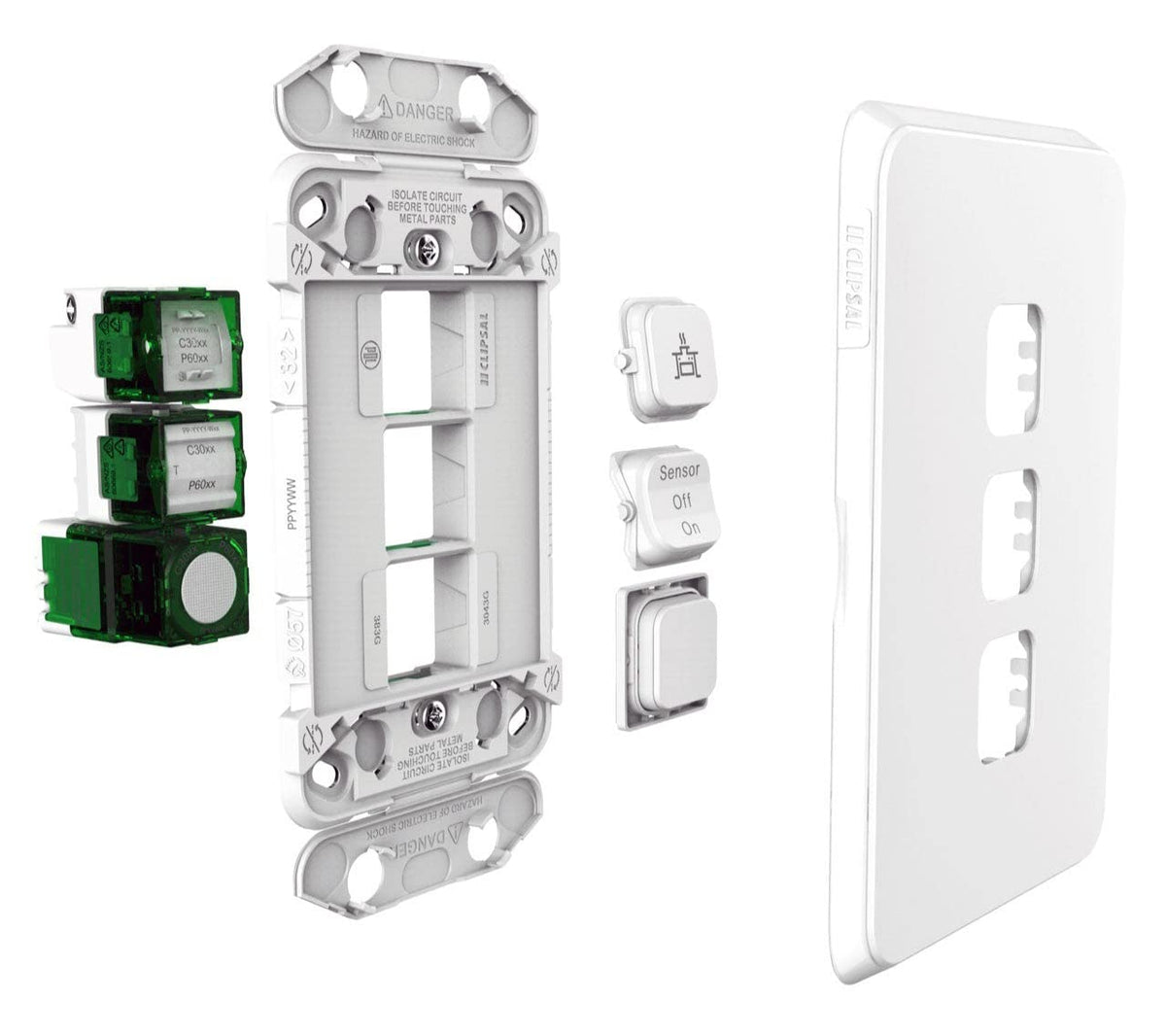 Clipsal 41E300PBUD2SM-VW Iconic ControlLink Universal Dimmer Mechanism 300W Push Button Vivid White