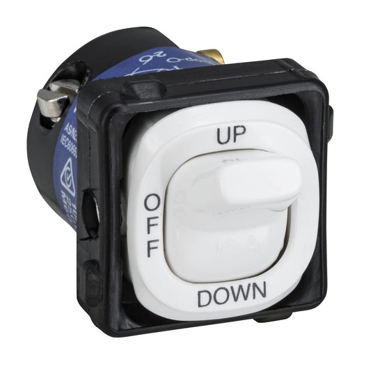 Clipsal 39MUOD-WE Up/Off/Down 3 Position Switch Mechanism White