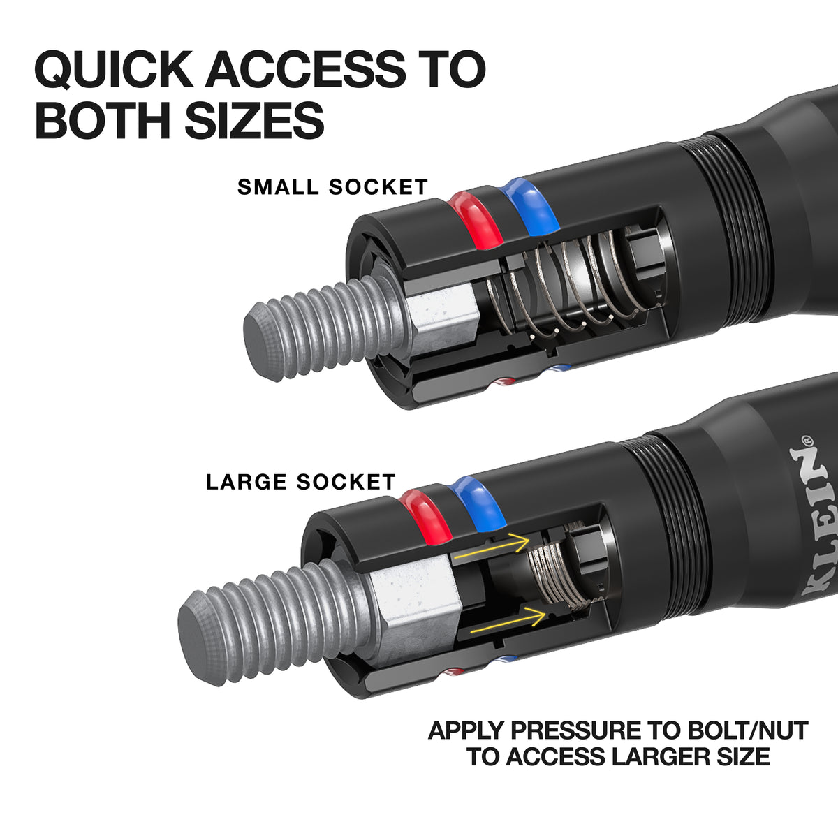 Klein 654QS spring-loaded flip socket