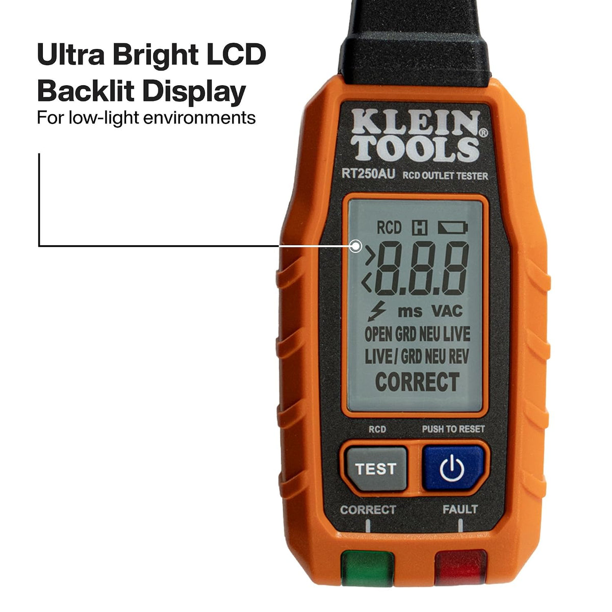 Klein Tools A-RT250AU RCD trip time