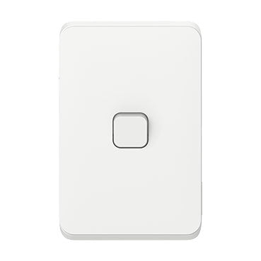 Clipsal 3041VA-VW Iconic 1 gang light switch 10AX 250V, vivid white