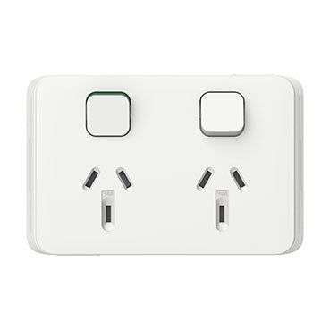 Clipsal Iconic 3025-VW  Double Powerpoint 250V 10A Vivid White