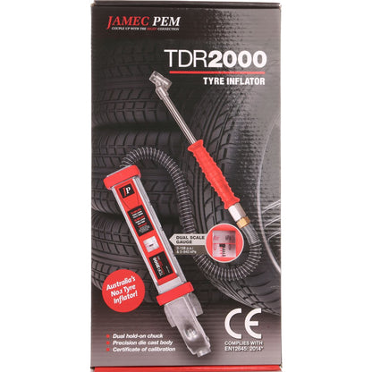 Jamec Pem TDR2000 Tyre Inflator 10.2000 - Heavy Duty Linear Air Pressure Gauge