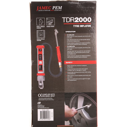 Jamec Pem TDR2000 Tyre Inflator 10.2000 - Heavy Duty Linear Air Pressure Gauge