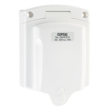 Clipsal 435VFS15-WE  - 15Amp - 240V - Power Inlet for Caravan Camper Trailer