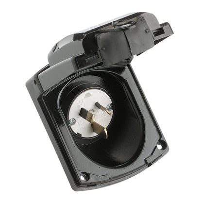 Clipsal - Black External 15Amp Power Inlet - 435VFS15-BK - Caravan/RV/Camper