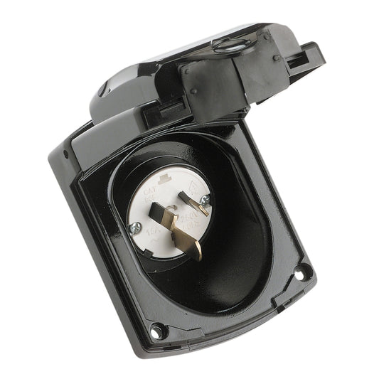Clipsal - Black External 15Amp Power Inlet - 435VFS15-BK - Caravan/RV/Camper