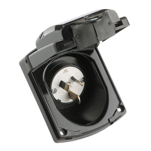 Clipsal 435VFS15-BK external power inlet 15A 240V, black, for caravans, RVs and campers