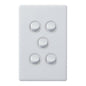 Legrand ED770/5WE Excel Life Dedicated Plate 5 Gang Light Switch 16A White