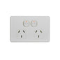Trader FLPP2G Flat Cat Double Power Point 2 Gang 10A 250V Slimline White