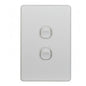 Trader FLSWV2G Flat Cat Vertical Switch 2 Gang 10AX 16A 250V Slimline White