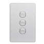 Trader FLSWV3G Flat Cat Vertical Switch 3 Gang 10AX 16A 250V Slimline White