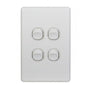 Trader FLSWV4G Flat Cat Vertical Switch 4 Gang 10AX 16A 250V Slimline White