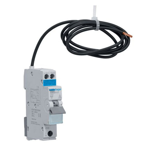 Hager ADC910T - 10Amp 6 kA Single Pole RCBO