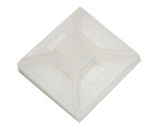 Cabac SAM19NT white nylon self adhesive cable tie mount