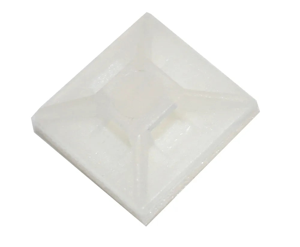 Cabac SAM25NT Cable Tie Mount 3M Adhesive 25mm Max 4.8mm White 100 Pack