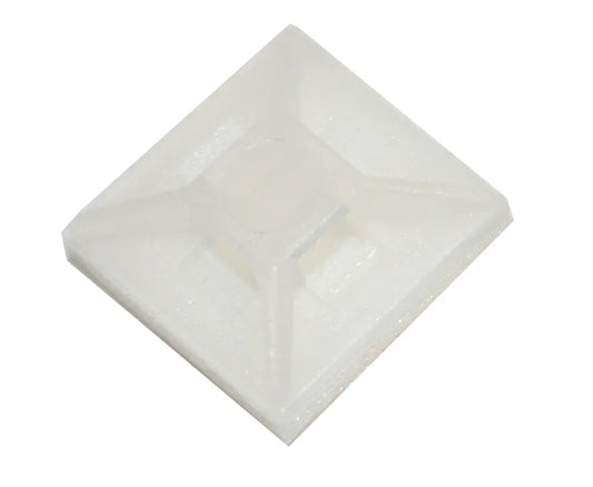 Cabac SAM25NT Cable Tie Mount 3M Adhesive 25mm Max 4.8mm White 100 Pack