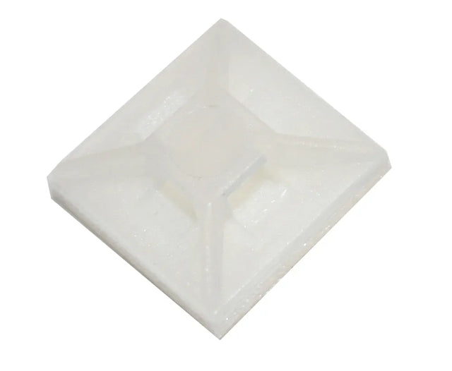 Cabac SAM25NT white nylon self adhesive cable tie mount 25mm
