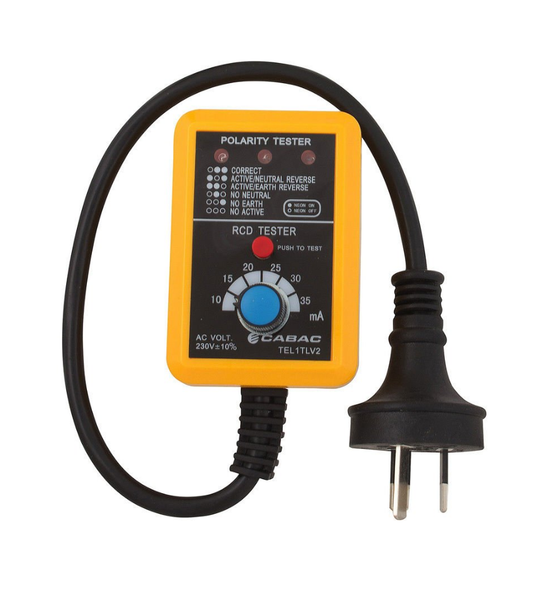 CABAC PowerPoint/GPO Tester - TEL1TLV2 + Safety Earth Leakage RCD TRIP