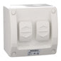 Clipsal WS226/2RG Weatherproof Double Surface Switch 2 Gang Resistant Grey