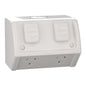 Clipsal WSC227/2RG Weatherproof Twin Switched Socket Outlet 10A 250V Resistant Grey