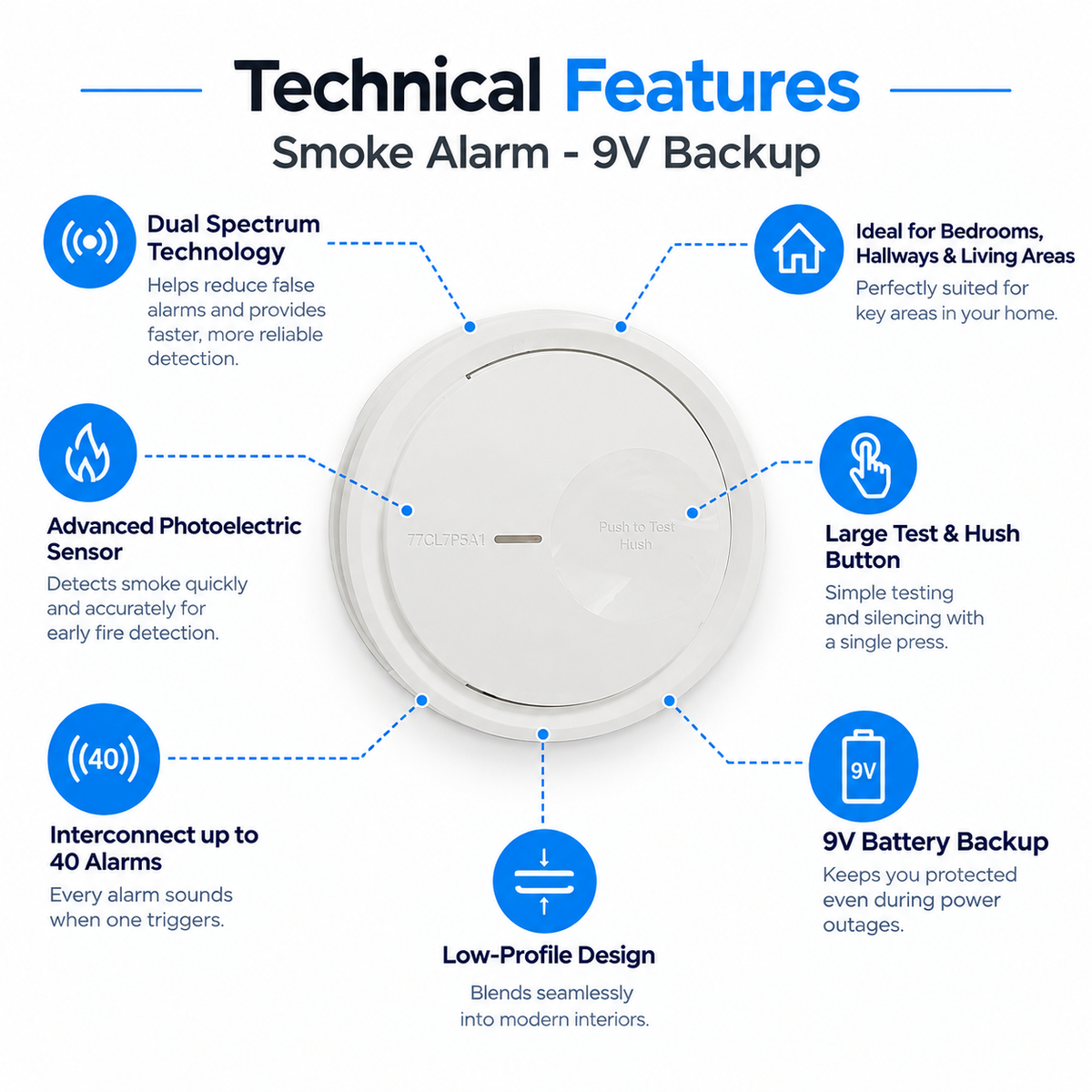 Clipsal 755PSMA5 photoelectric smoke alarm - image 2
